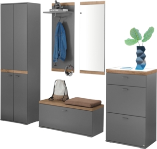 set one by Musterring Kompaktgarderobe Lancaster Dielen (5-St) bestehend aus 5 Teilen, in zwei Farben erhältlich, Gesamtbreite 240 cm