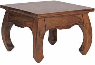 Couchtisch Massiv-Holz Sheesham 60 cm breit Wohnzimmer-Tisch Design dunkel-braun Landhaus-Stil Beistelltisch