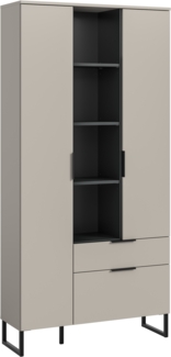 Stauraumtype B/H/T: 192x90x37 cm in Kaschmir Nachbildung und schwarz