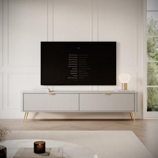 Compleo TV-Schrank BELLO zweitürig, Modern Wohnzimmer, gerifflete Front