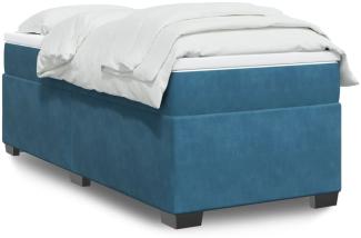 vidaXL Boxspringbett mit Matratze Dunkelblau 90x190 cm Samt 3285255