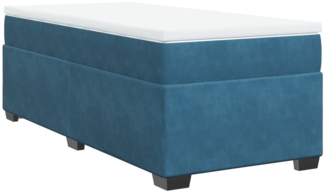 vidaXL Boxspringbett mit Matratze Dunkelblau 90x190 cm Samt 3285255