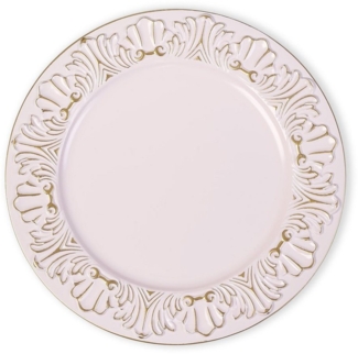 MAGIC by Inge Dekoteller, Dekoteller Kunststoff mit Vintage Muster am Rand 36cm rosa