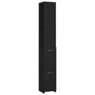 vidaXL Badschrank Schwarz 25x26,5x170 cm Holzwerkstoff 808432
