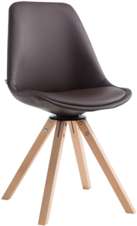 CLP Besucherstuhl Calais square drehbarer und mit eckigen Holzbeinen,braun natura