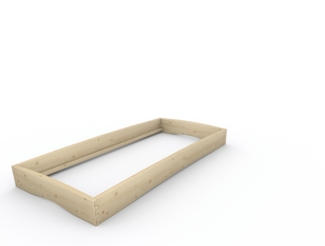 Holzbett (Fichte) "Rosi" 100x220 cm 20 cm ohne Kopfteil Massivholzbett Bett