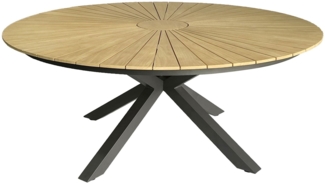 Gartentisch Unicamo, Aluminium, Holzfarben, 180 x 75 x 180 cm