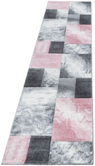 Kurzflor Teppich Hara Läufer - 80x300 cm - Pink