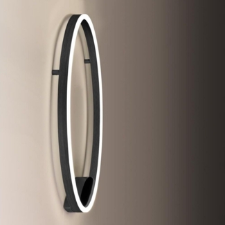 s.luce Deckenleuchte LED Deckenlampe & Wandlampe Ring 40 Dimmbar Schwarz, Warmweiß
