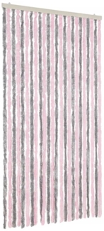 vidaXL Fliegenvorhang Silbergrau und Rosa 100x220 cm Chenille 377365
