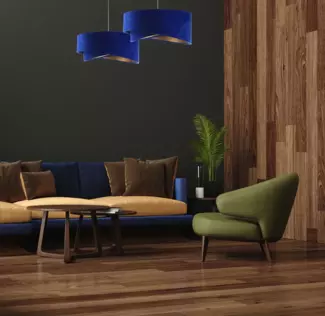 BPS Koncept 060-085 Hängeleuchte Galaxy Kobalt, Gold 1 x E27 Ø 50cm H:105cm dimmbar