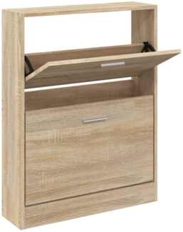 vidaXL Schuhschrank Eiche 59 x 17 x 81 cm Holzwerkstoff 342535