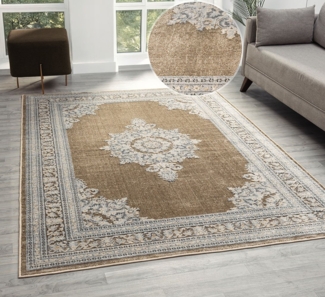 OTTO home Teppich Banli, rechteckig, Höhe: 9 mm, dezenter Glanz, Schrumpf-Garn-Effekt, Vintage-Look, Orient-Optik