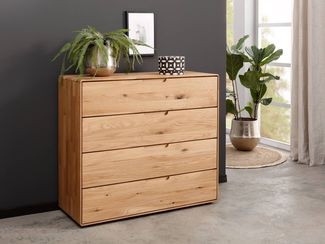 Kommode 100x91cm "Kent" Wildeiche massiv 4SK