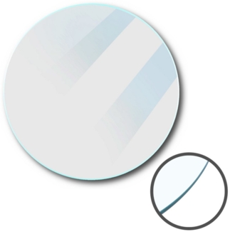 HOOZ Tischplatte aus Glas Ø 70 x 0,6 cm oder als Funkenschutzplatte für den Kamin (Klarglas, 1 St, ESG-Sicherheitsglas), mit hochwertigem Facettenschliff