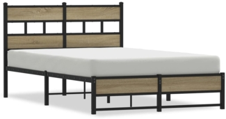 vidaXL Metallbett ohne Matratze Sonoma-Eiche 120x190 cm 4017269