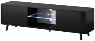 Selsey 'Lefyr' TV-Element, schwarz, ca. 40 x 140 x 31 cm