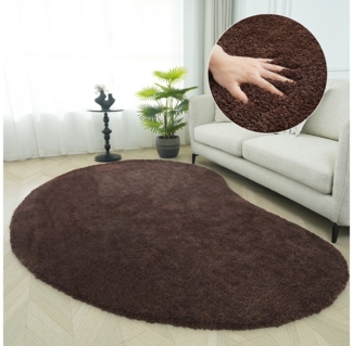 LeGer Home by Lena Gercke Hochflor-Teppich Halrum, einfarbig, besondere Form, modern, U-förmig, Höhe: 25 mm, organische Form, bean shape, kuschelig, Wohnzimmer, Schlafzimmer