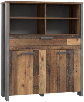 99rooms Califfo Highboard I Altes Holz Optik Beton Optik