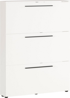 Germania Schuhschrank 2577-84 GW-Utah, in Weiß, mit Platz 12 für Paar Schuhe, geringe Tiefe, ideal für schmale Flure, 100 x 129 x 19 cm (BxHxT)