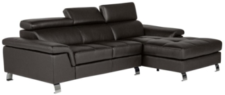 Vente-unique - Ecksofa Leder - Ecke Rechts - Braun - MISHIMA