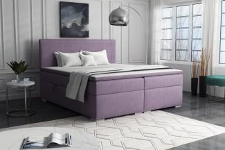Boxspringbett Schlafzimmerbett SOREL 140x200cm Stoff Soro Violett