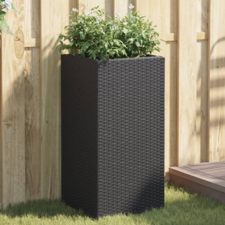 vidaXL Pflanzkübel 2 Stk. Schwarz 40 x 40 x 80 cm Poly Rattan 3210519