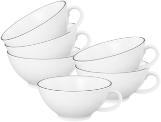 Seltmann Weiden Lido Black Line Teetasse 140 ml 6er Set
