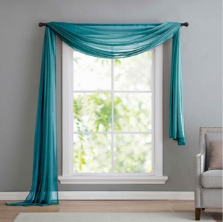 Gardinenbox Freihanddeko (1 St), ohne, transparent, Voile, Uni Volant Transparent Polyester 600cm 140cm