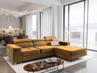 Masseno Ecksofa ELMA mit Schlaffunktion L-Form, Sofa mit Bettkasten