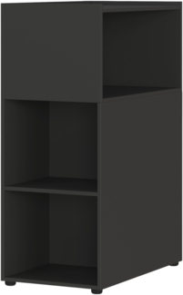 bümö Space Anstellcontainer & Raumteiler in Graphit, Regal Container mit 5 Fächer - Schreibtisch Schrank für Ordner & Akten am Bürotisch - Schreibtischcontainer für Büro & Homeoffice, SPCRT-547