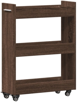 vidaXL Schrank mit Rollen Braun Eichen-Optik 60x22x79 cm Holzwerkstoff 840421