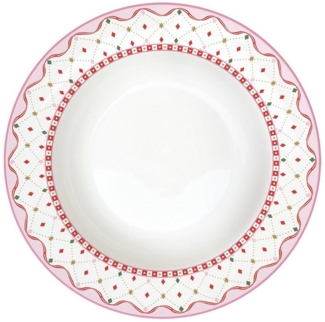 EasyLife Suppenteller Sweet Christmas, Spülmaschinengeeignet, Mehrfarbig, Motiv: Herzen