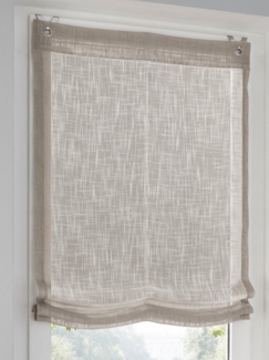 Rollo Raffrollo, heine, halbtransparent, Ösen mit Fensterhaken
