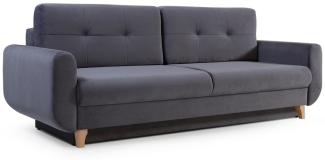 Sofa 3-Sitzer Schlafsofa ARLET Stoff Dunkelgrau