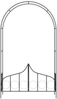 vidaXL Rosenbogen mit Tor Schwarz 138 x 40 x 238 cm Eisen 47092