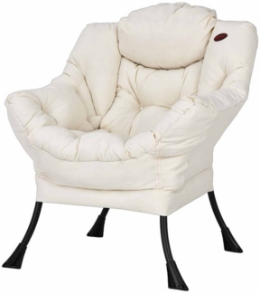 COSTWAY Relaxsessel, mit Armlehnen und Seitentasche, Metallrahmen