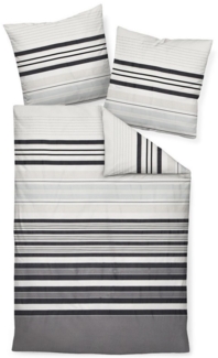 Janine Bettwäsche Palermo 31155 08 Grau Mako Satin 135 x 200 + 80 x 80 cm