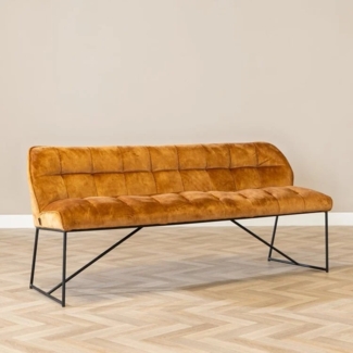 Bronx71 Esszimmerbank Samt Janna gelb 220 cm