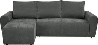 Home affaire Ecksofa Nortrud-Chester, 241 cm, L-Form, mit Schlaffunktion u. Bettkasten, Recamiere rechts / links montierbar, Steppung, Feinstruktur-Bezug
