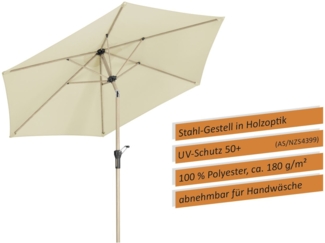 Sonnenschirm Cordoba 270/6 rund, ca. 270 cm natur