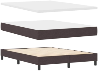 vidaXL Boxspringbett mit Matratze Dunkelbraun 160 x 200 cm Stoff 3340034