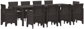 vidaXL Garten Essgruppe 11 pcs Braun Polypropylen 3378598