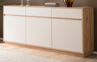 Sideboard Kiruma in kaschmir und Eiche 202x89 cm