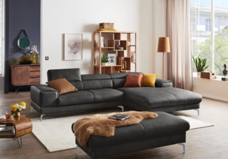 W.SCHILLIG Polsterhocker piedroo, Designsofa mit tollem Sitzkomfort, bequem, L-Form, Füße in Silber matt