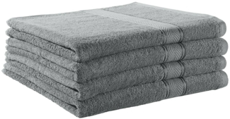 BettwarenShop Handtuch Serie Essential|Duschtuch 4er Pack 70x140 cm| kiesel