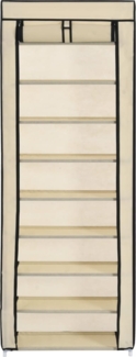 vidaXL Schuhschrank mit Abdeckung Cremeweiß 57 x 29 x 162 cm Stoff 282431