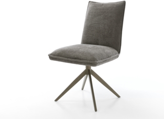 Drehstuhl Lelio-Flex Bouclé Soft Schlamm Kreuzgestell breit Effektfinish Titan 360° drehbar Wippfunktion Taschenfederkern