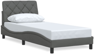 vidaXL Bettgestell ohne Matratze Dunkelgrau 90x190 cm Stoff 3310567
