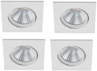 Eckige LED Einbaustrahler Decke im 4er Set schwenkbar dimmbar Weiß matt 5,5W